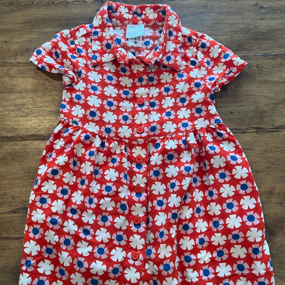 Hanna Andersson Red and White Floral Kids Dress